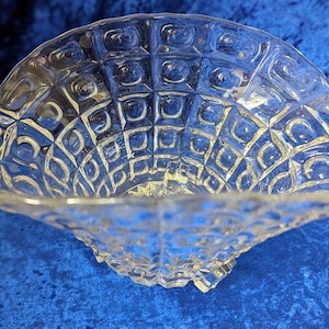 Vintage 1940er Jahre Art Deco Stil klare Pressglas Obstschale Blumenschale