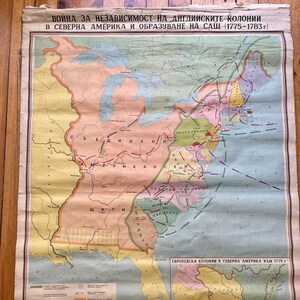 USA American Civil War Vintage Linen MAP Made in 1970 Mappa della scuola di lino