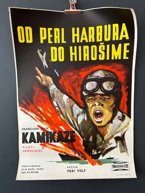 Kamikaze French Movie Poster: 1960s Military Film, Serbian Text - Etsy