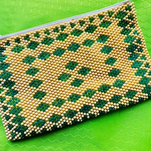 Vintage Pouch Bag Wallet Beads 1980'S ORIGINAL