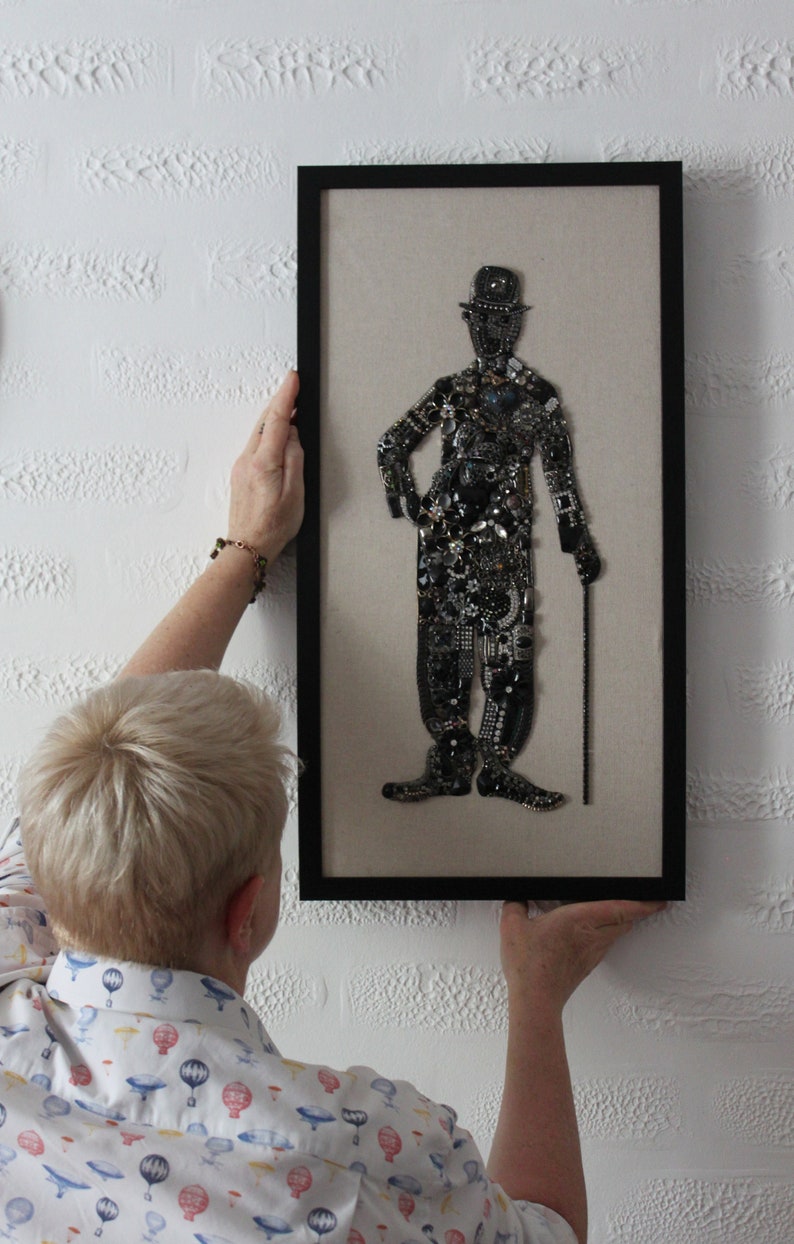 Charlie Chaplin Costume Jewelry Wall Art Handmade Unique Wall Art Etsy