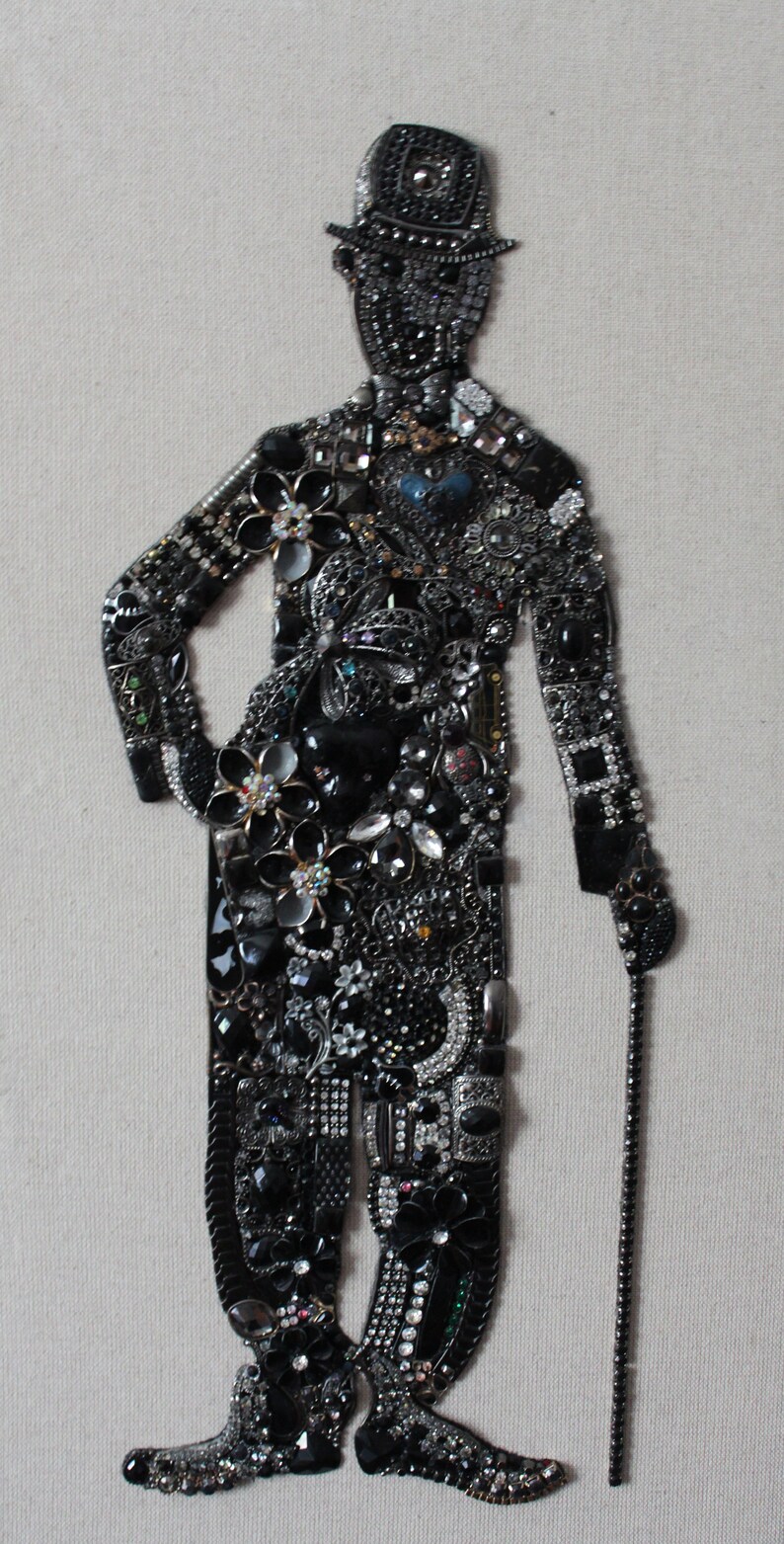 Charlie Chaplin Costume Jewelry Wall Art Handmade Unique Wall Art Etsy