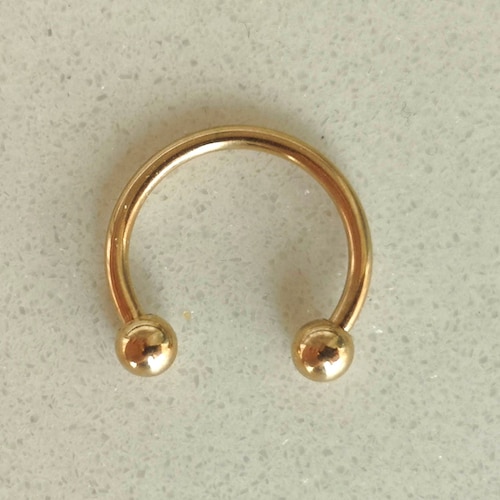 Gold Horseshoe Septum Piercing / Daith Earring / Helix Earring Etsy