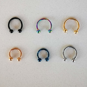 Silber Septum-Piercing Ring mit Closure, 2 in 1 Septum Clicker & Halter, 16g