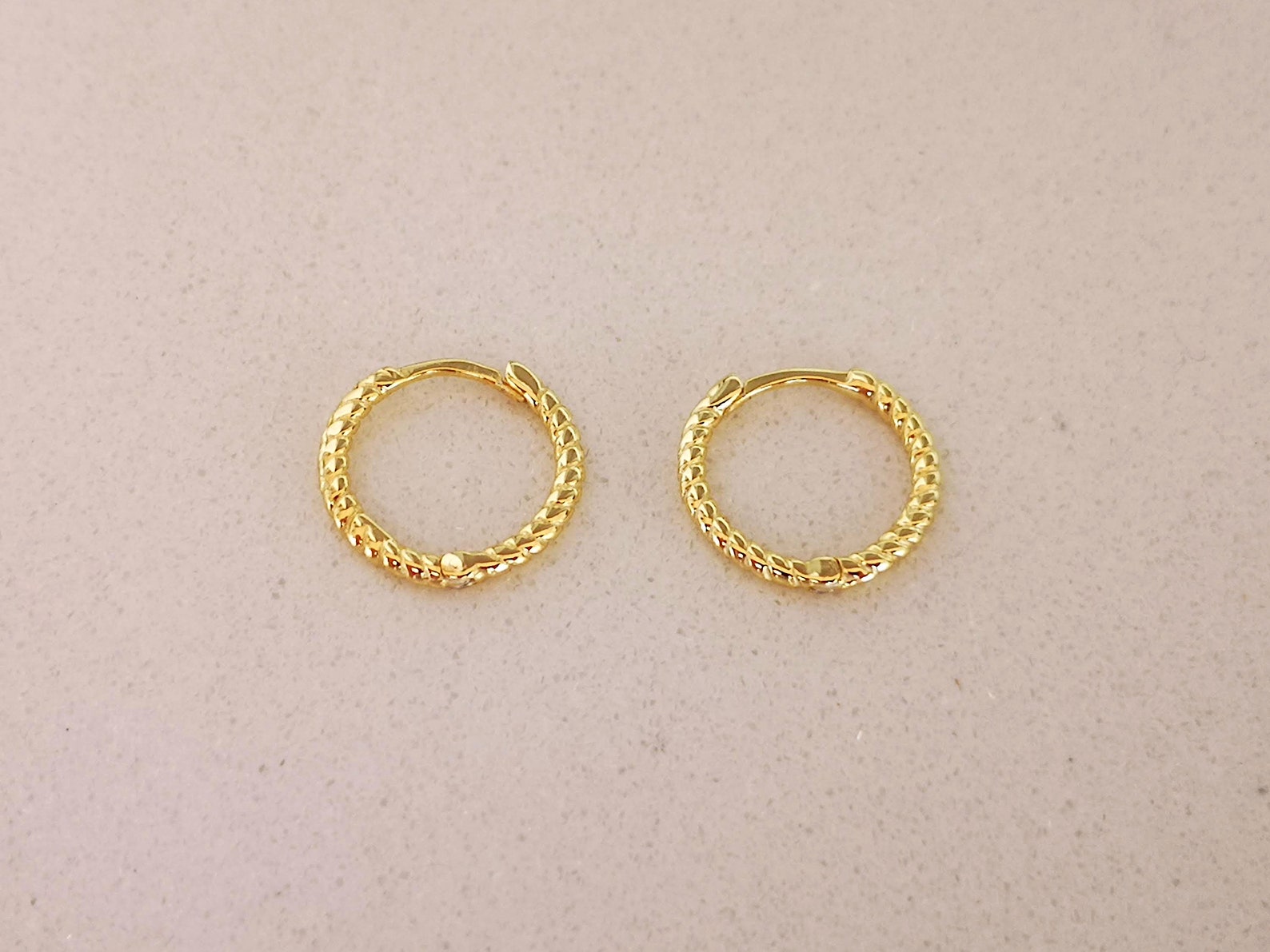 Small Hoop Earrings / Braided Ear Cuffs / Earlobe Earrings / Etsy