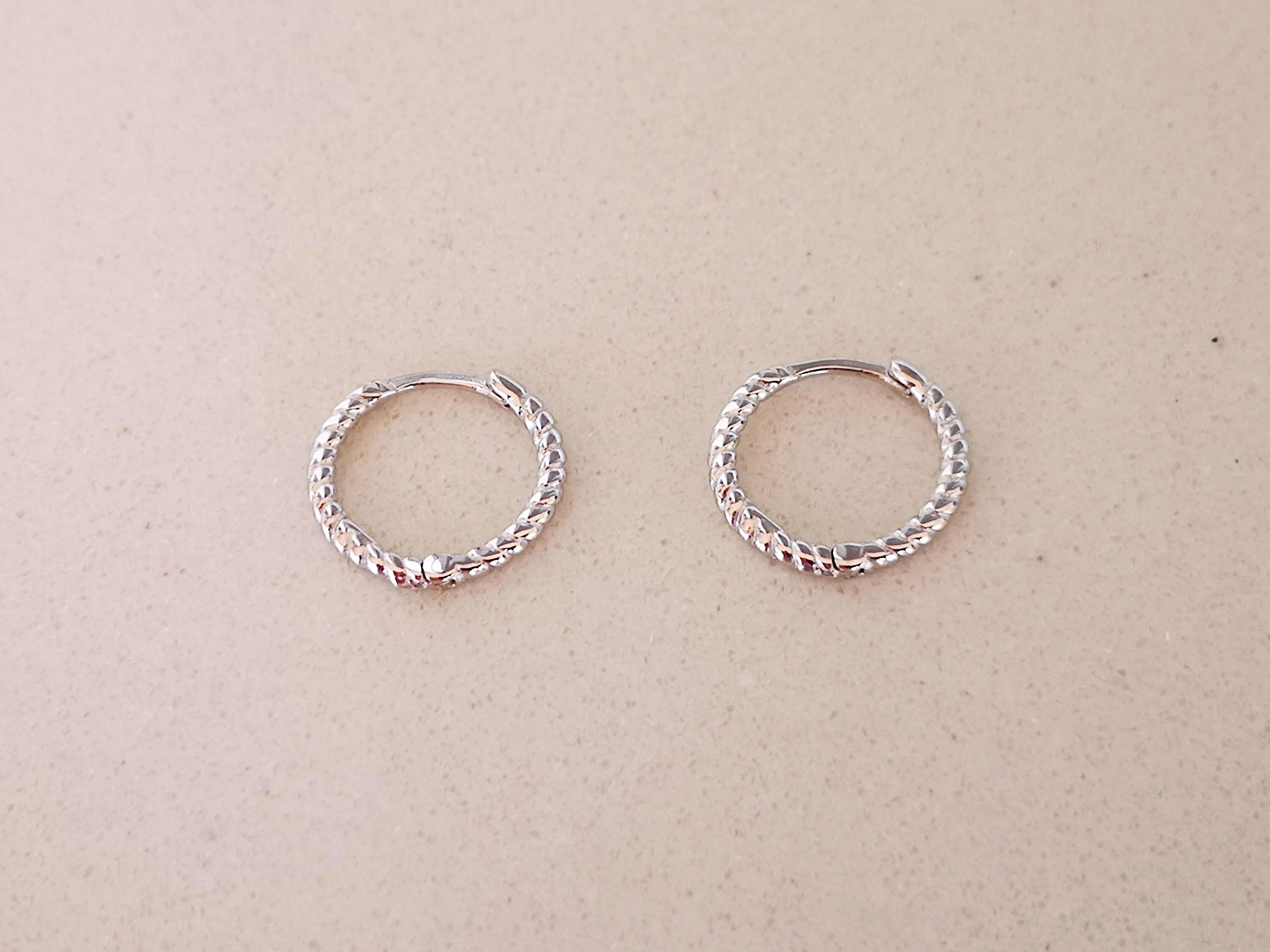 Small Hoop Earrings / Braided Ear Cuffs / Earlobe Earrings / Etsy