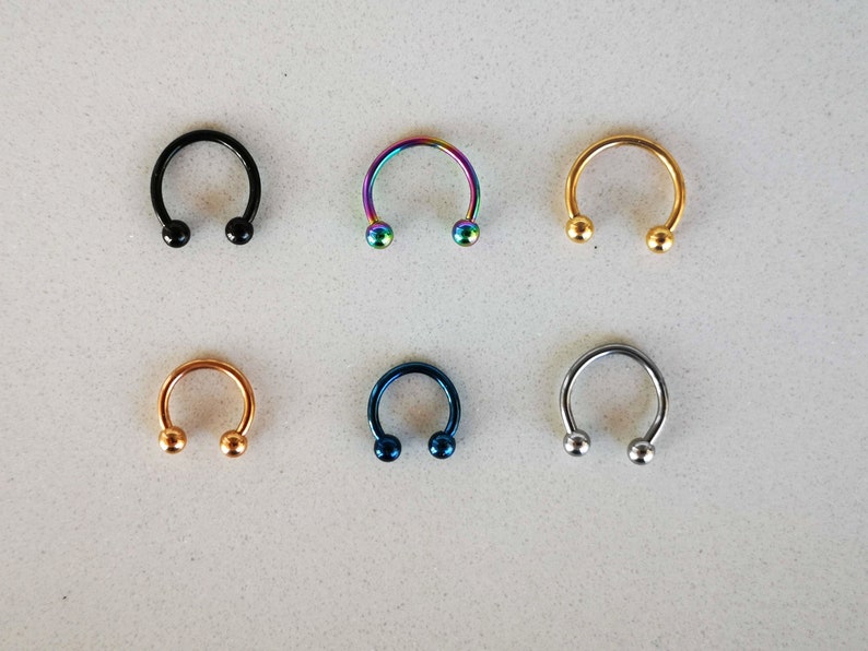 Set of 3 Horseshoe Septum Piercings / Daith Earrings / Helix Etsy