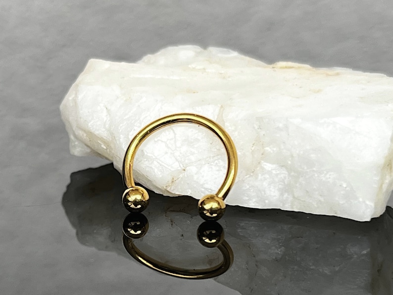 Gold Horseshoe Septum Piercing / Daith Earring / Helix Earring Etsy