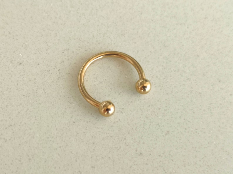 Gold Horseshoe Septum Piercing / Daith Earring / Helix Earring Etsy