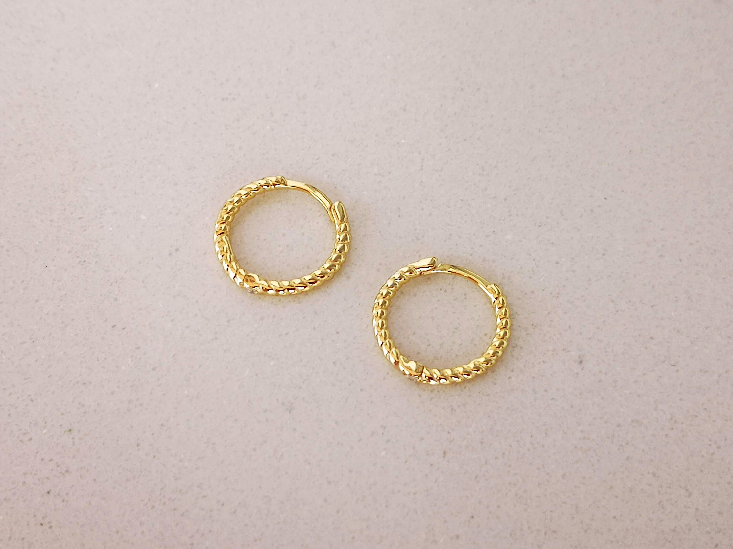 Small Hoop Earrings / Braided Ear Cuffs / Earlobe Earrings / | Etsy