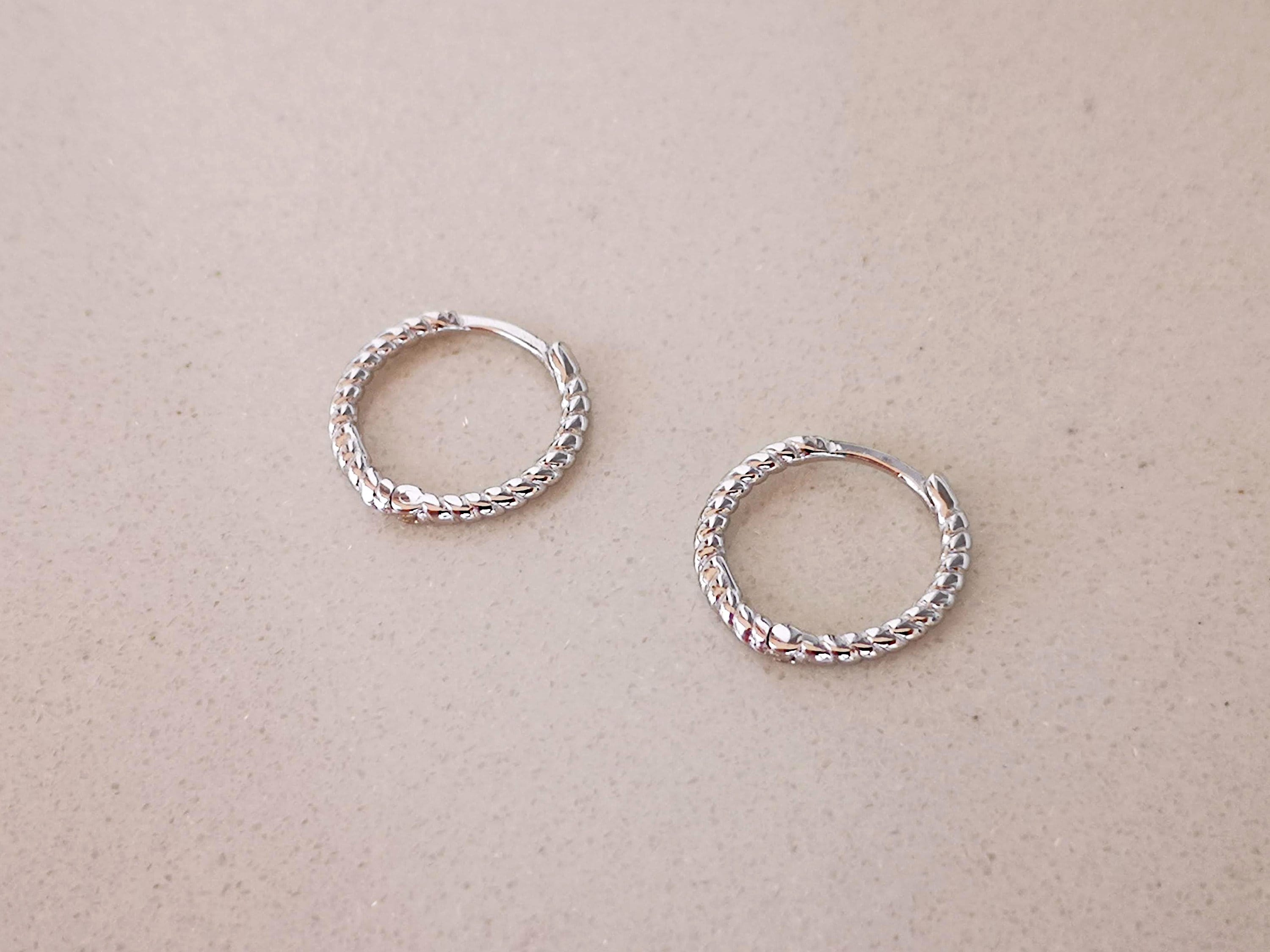 Small Hoop Earrings / Braided Ear Cuffs / Earlobe Earrings / Etsy
