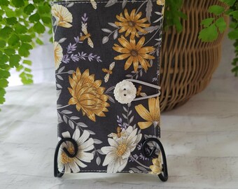 Floral Cotton Tea Bag Wallet, Handmade Travel Pouch, Holds Six Bags