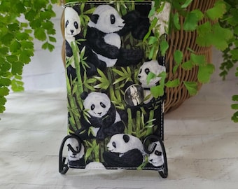Handmade Cotton Tea / Coffee Bag Wallet, Panda Bear Travel Pouch