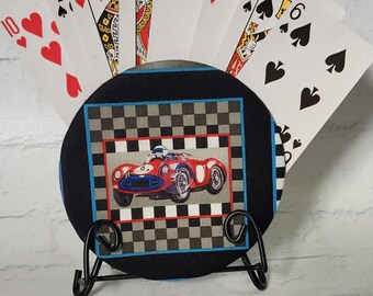 Handmade Cotton Playing Card Holder: Travel Game Organizer, Uno Cards