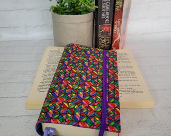 BOOK COVER: Handmade Cotton Adjustable Book Sleeve, Dust Protector, Small Size, Travel Cover, Lovers of  Reading