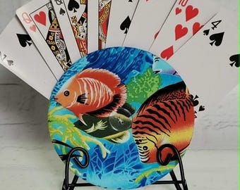 PLAYING CARD HOLDER: Handmade Cotton, Travel Game Organizer, Card Organizer, Uno Card Game
