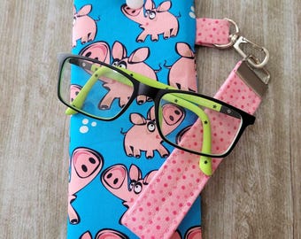Glasses Case, Handmade Kid's Glasses Pouch, Padded  Glasses Pouch, Sunglass Case, Wrist Fob
