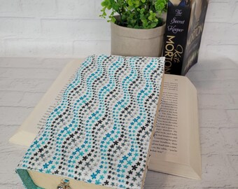 Handmade Cotton Book Cover: Adjustable Paperback Protector, Medium Size