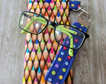 Glasses Case, Handmade Kid's Glasses Pouch, Padded  Glasses Pouch, Sunglass Case, Wrist Fob