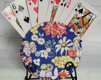 PLAYING CARD HOLDER: Handmade Cotton, Travel Game Organizer, Card Organizer, Uno Card Game, May Gibbs