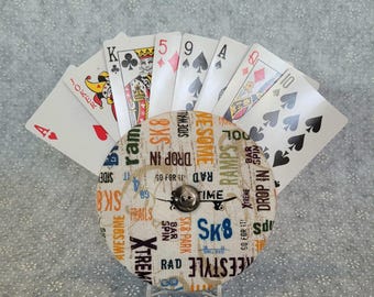 Handmade Cotton Playing Card Holder: Travel Card Organizer