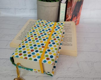 Handmade Cotton Book Sleeve: Adjustable Paperback Cover, Book Protector, Small Size