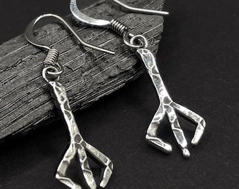 Sterling Silver Small Caryll Rune Hunter's Mark earrings, video game earrings, cosplay fantasy LARP jewelry gift for him