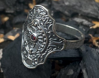 Ring of Steel Protection, LARP jewelry, Fantasy ring, Handmade, Yellow gold, Sterling silver, White gold