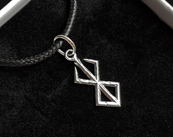 Sterling Silver Small Brand of Sacrifice Pendant, video game necklace, cosplay fantasy LARP jewelry