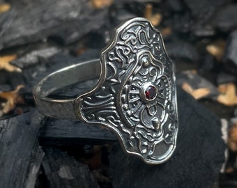 Anillo de Protección de Acero, Joyería LARP, Anillo de fantasía, Hecho a mano, Oro amarillo, Plata de ley, Oro blanco