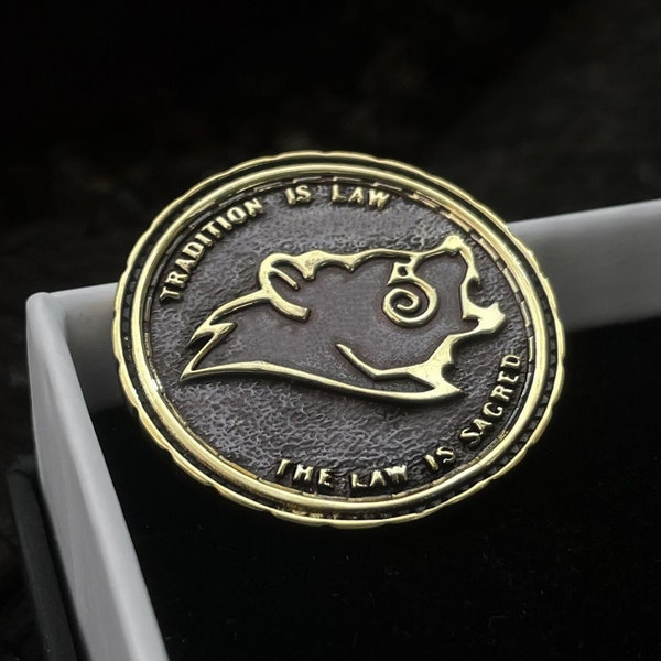 Brass Stormcloak Coin coin Dragon Empire Fantasy RPG Item Jewelry gift geek Gamer jewelry Handmade