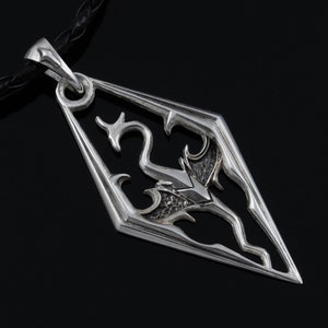 Sterling Silver Imperial Dragon video game necklace, LARP and Cosplay jewelry for gamers image 6