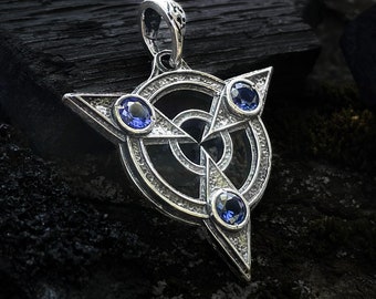 Sterling Silver Amulet of Articulation, Unique handmade pendant Gothic jewelry necklace LARP Cosplay Fantasy RPG Pendant Video games jewelry