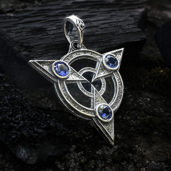 Sterling Silver Amulet of Articulation, Unique handmade pendant Gothic jewelry necklace LARP Cosplay Fantasy RPG Pendant Video games jewelry