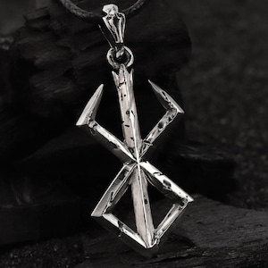 Pingente de prata esterlina da marca do sacrifício, colar de videogame, joia de fantasia para LARP, presente para ele