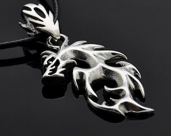 Sterling Silver Chinese dragon necklace, Fantasy Dragon pendant, Dragon Necklace, Dragon Charm, Dragon jewelry