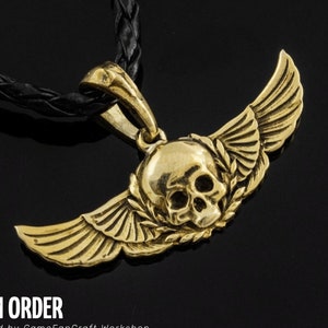Winged skull Pendant • Space Marine • Imperial Army LARP Cosplay • Unique gothic jewelry gift pendant • Video games jewelry