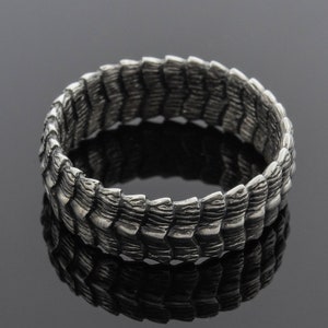Sterling Silver Dragon Scales ring, Handmade Fantasy LARP dragon man jewelry gift for him