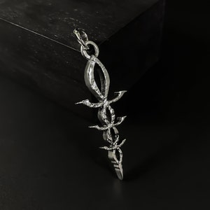 Sterling Silver Caryll Byrgenwerth Ed Rune Corruption hänge, videospelshalsband, cosplay fantasy LARP smycken present till honom