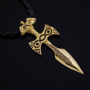 Brass Amulet of Talos Video Game Necklace Fantasy Cosplay Handmade Jewelry image 1