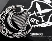 Fantasy LARP brooch Harpers pin, Dungeons and Dragons accessory DnD fan jewelry