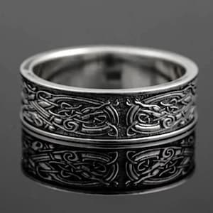 Scandinavian viking wrriors ring, Celtic knot Thor Ring, Handmade Vikings Symbol jewelry from Sterling Silver