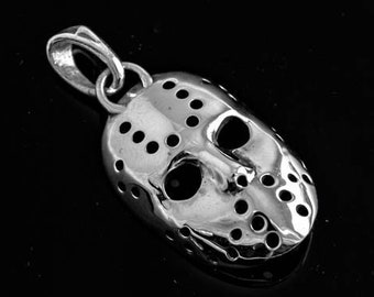 Jason Mask pendant, Horror movie jewelry, Friday the 13th mask, Movie fan mask, Fan made jewelry, LARP and Fantasy necklace, Halloween