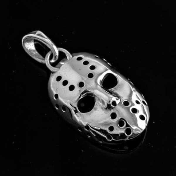 Jason Mask pendant, Horror movie jewelry, Friday the 13th mask, Movie fan mask, Fan made jewelry, LARP and Fantasy necklace, Halloween