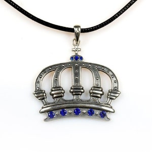 Royal Crown Gothic Pendant LARP Fantasy Game Jewelry Handmade Sterling Silver Pendant Gift Present