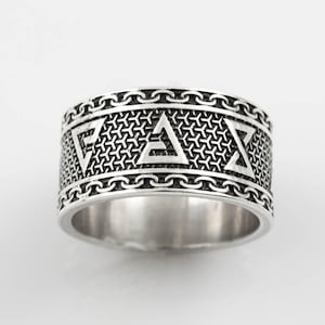 Magic signs ring, LARP and Fantasy jewelry - best gift for any geek from Yellow gold, Sterling silver, White gold