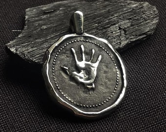 Sterling Silver Dark Brotherhood “Silence, My Brother” Pendant, LARP Pendant, Fantasy Game Jewelry, Nightingale Pendant
