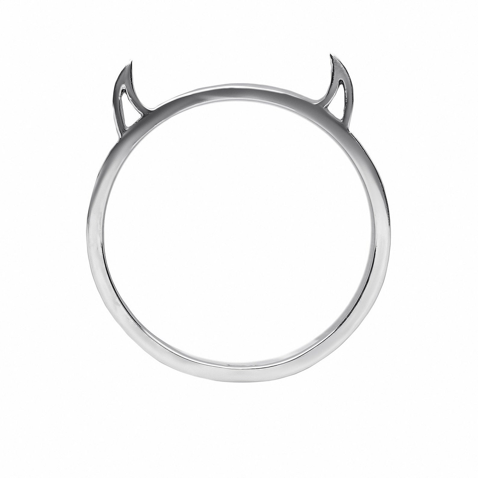 Sterling Silver Horns Ring Devil Horns Ring Minimalistic Etsy