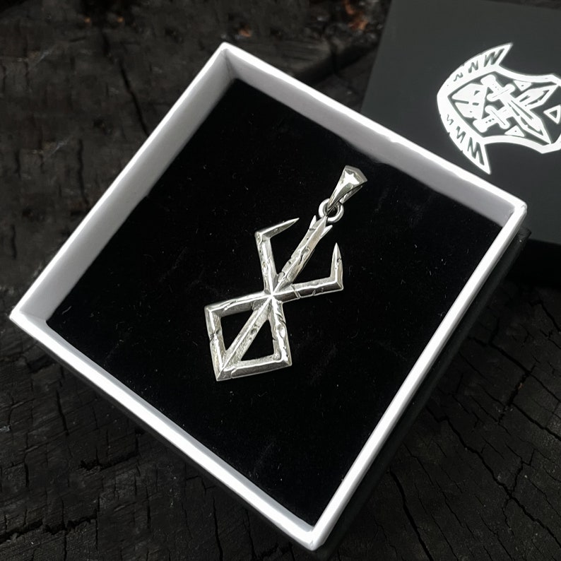 Sterling Silver Brand of Sacrifice hanger, videogame ketting, cosplay fantasy LARP sieraden cadeau voor hem afbeelding 4