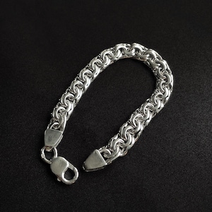 Men&#39;s silver Chunky Bismark bracelet, Sterling silver jewelry